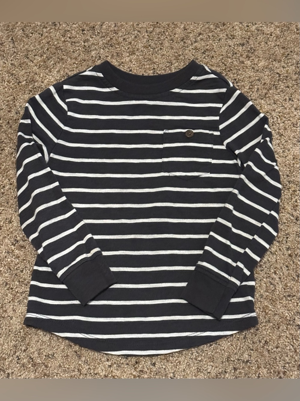 Old Navy | Kids Long-Sleeve Striped Pocket Tee | Size 4T